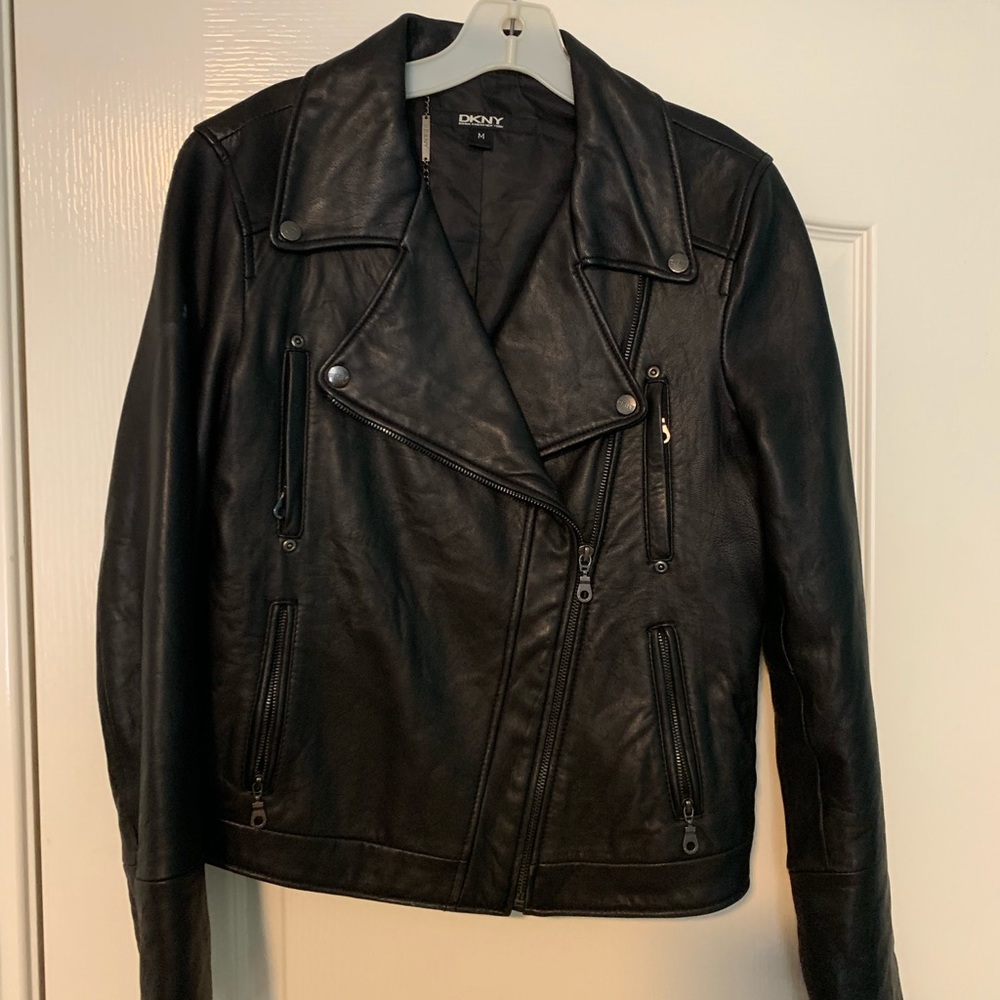 DKNY real leather jacket size medium